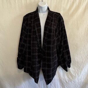 C-46 Torrid PLUS SIZE 4X‎ Black & White Plaid Lined open Blazer Suit Jacket